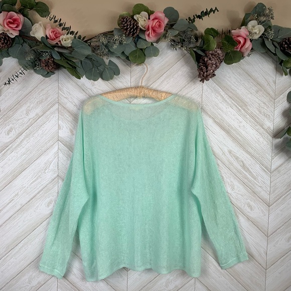 Eileen Fisher Mint Green Long Sleeve Sweater PL/PG - Picture 2 of 8